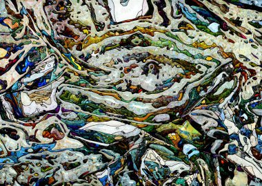 Yaşam Renkleri serisi. Organik güçler ve doğanın iç enerjisi üzerine lekeli cam soyutlaması..