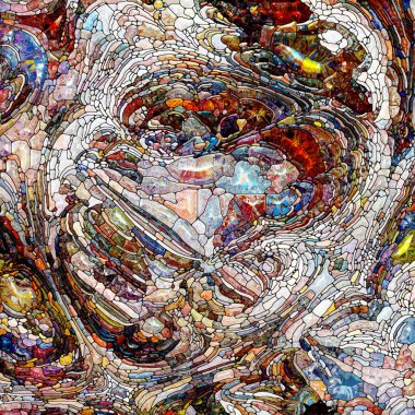 Yaşam Renkleri serisi. Organik güçler ve doğanın iç enerjisi üzerine dijital boyalı camların soyutlanması.