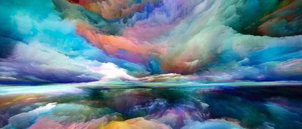 Paisagem Espectral Ver Série Never World Composição Cores Texturas Nuvens — Fotografia de Stock