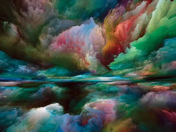 Paisagem Espectral Ver Série Never World Composição Cores Texturas Nuvens — Fotografia de Stock
