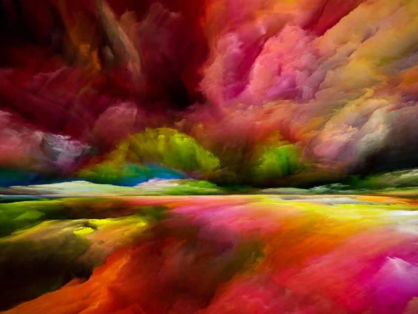 美丽的风景 彩色梦系列 关于内部世界 艺术和设计的绘画 纹理和渐变云的抽象排列 — 图库照片