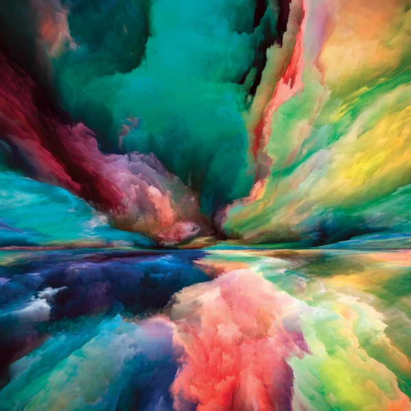 Paysage Multicolore Voir Série Never World Contexte Couleurs Textures Nuages — Photo
