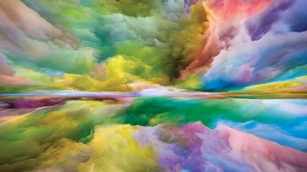Paisaje Multicolor Seeing Never World Series Fondo Colores Texturas Nubes — Foto de Stock
