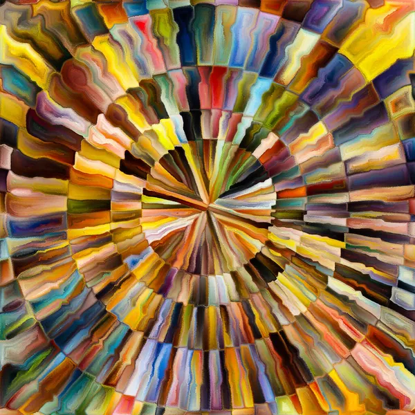 放射状円シリーズ エネルギー 精神性 芸術の主題に関するカラフルな抽象的な放射状のデザイン — ストック写真