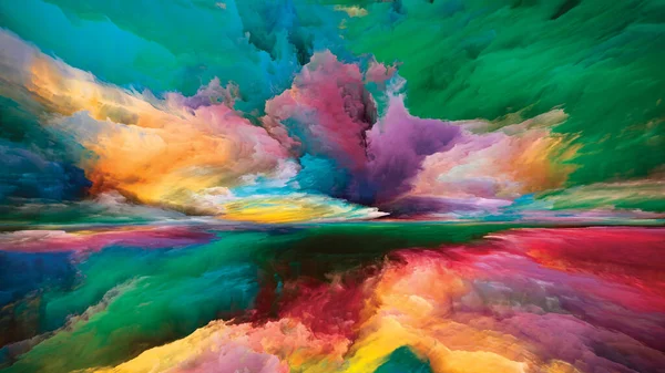 Regenbogenlandschaft Farbträume Komposition Von Farbe Texturen Und Farbwolken Für Arbeiten — Stockfoto