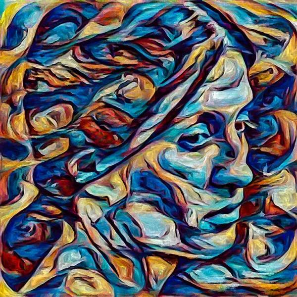 Portrait Her Female Face Rendered Abstract Painting Style Subject Art — Stock Photo, Image