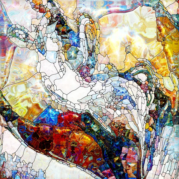 Yaşam Renkleri serisi. Canlı boyalı cam soyutlaması organik güçler ve doğanın iç enerjisi üzerine.