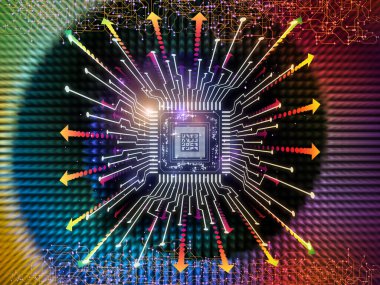 Boyutlar serisinin yapısı. Fraktal, matematiksel ve geometrik elementlerin bilim, eğitim ve modern teknoloji konularındaki 3D çizimi