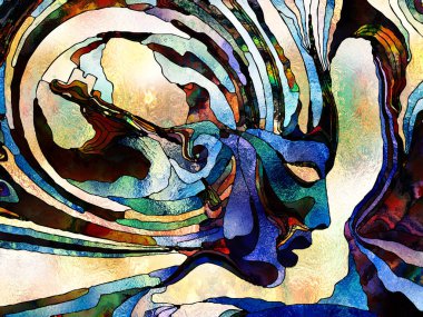 Vitray sonsuza dek serisi. Renk parçaları, şekil desen ve tasarım ve sanat, Uzay Bölümü konu için semboller grafik bileşimi