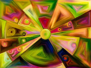 Vitray Revisited serisi. Uzay Bölümü ve tasarım, yaratıcılık ve modern sanat konusunda boyama öğe çalışma.