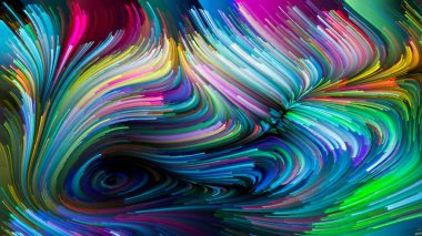 Color In Motion serisi. Tasarım, yaratıcılık ve hayal gücü konularında ekran ve cihazlar için duvar kağıdı olarak kullanılacak sıvı boya deseninin arkaplanı