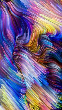 Color In Motion serisi. Tasarım, yaratıcılık ve hayal gücü konularında ekran ve cihazlar için duvar kağıdı olarak kullanılacak sıvı boya deseninden oluşan soyut tasarım