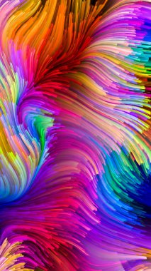 Color In Motion serisi. Tasarım, yaratıcılık ve hayal gücüyle ilgili projelerde ekran ve cihazlar için duvar kağıdı olarak kullanılacak sıvı boya kalıbının soyut bileşimi