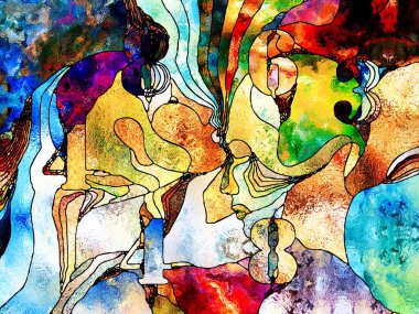 Lekeli Glass Forever serisi. Matematik, eğitim ve hayal gücü üzerine çalışmalar için arkaplan tasarımı, sayısal semboller ve renk kalıpları