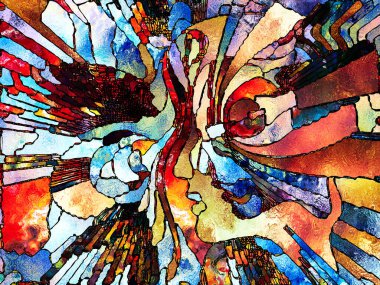 Lekeli Glass Forever serisi. Sanat, uzay bölünmesi ve tasarım projeleri için uygun renk parçaları, şekil desenleri ve sembollerin soyut düzenlenmesi