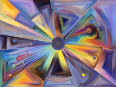 Vitray Revisited serisi. Uzay Bölümü ve tasarım, yaratıcılık ve modern sanat konusunda boyama öğe çalışma.