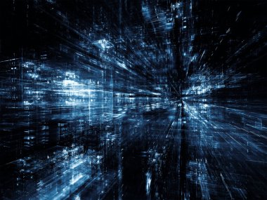 Dijital City serisi. Üç boyutlu Fraktallar ve ışıklar Konu bilgisayarlar, bilim, sanal gerçeklik ve modern teknolojinin sanatsal soyutlama oluşan