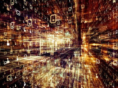 Dijital City serisi. Üç boyutlu Fraktallar ve Konu bilgisayarlar, bilim, sanal gerçeklik ve modern teknoloji numara sanatsal soyutlama oluşan