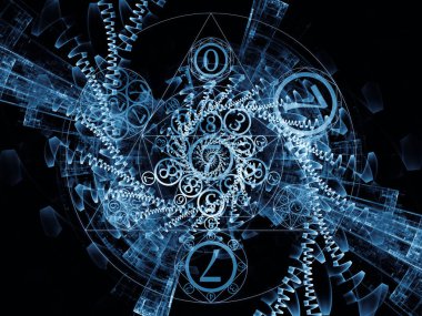 Sayısal bağlantı serisi. Büyü, matematik ve gizli konuda bir metafor olarak numarası ve fraktal geometri sembollerin oluşan tasarım