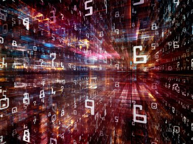 Dijital City serisi. Zemin üç boyutlu Fraktallar ve numaraları oluşmaktadır ve bilgisayarlar, bilim, sanal gerçeklik ve modern teknolojinin projelerde kullanıma uygun