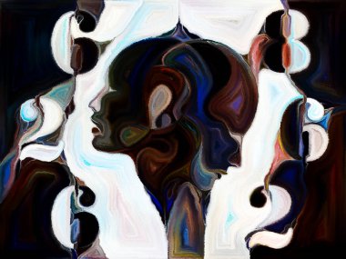 Lekeli Glass Forever serisi. Tasarım, yaratıcılık ve hayal gücü konularında bir metafor olarak insan profilleri, semboller ve renk kalıplarından oluşan tasarım