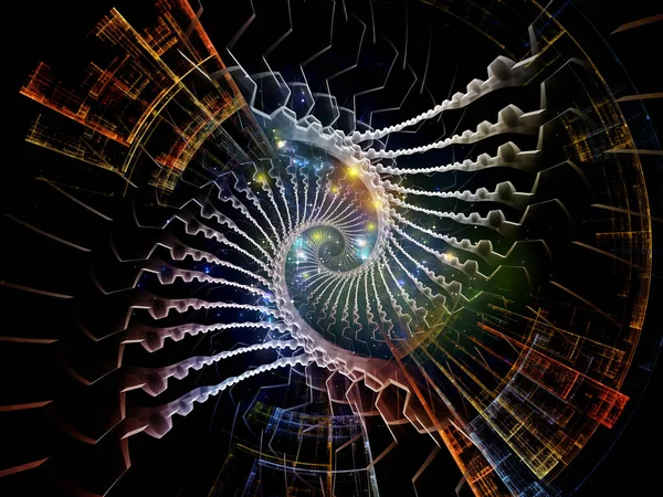 Série Fractal Swirl Projeto Fundo Luz Padrões Geometria Fractal Sobre — Fotografia de Stock