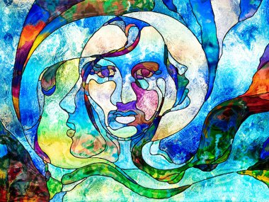 Vitray sonsuza dek serisi. Zemin rengi parçaları, şekil desen ve Tasarım sanat, Uzay Bölümü ve bu konuda simgelerden oluşan