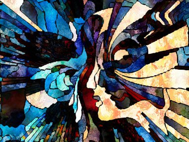 Lekeli Glass Forever serisi. Sanat, uzay bölünmesi ve tasarım projeleri için uygun renk parçaları, şekil desenleri ve sembollerin soyut düzenlenmesi