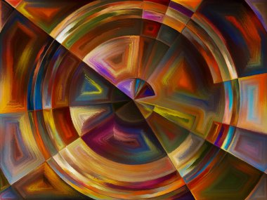 İç renk serisi. Sanat, hayal gücü, yaratıcılık ve Feminizm konuda renkli şekiller bileşimi