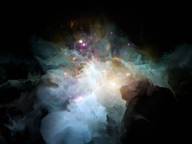 Patlama serisi boya. Parlak fraktal boya patlama ve ışıklar yaratıcılık, hayal gücü, Maneviyat ve sanat konusunda oluşan