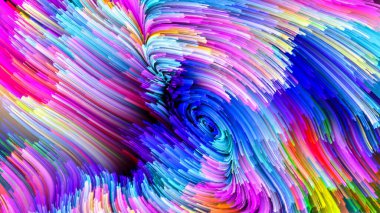 Color In Motion serisi. Tasarım, yaratıcılık ve hayal gücünün ekran ve cihazlar için duvar kağıdı olarak kullanılacak sıvı boya kalıbının düzenlenmesi