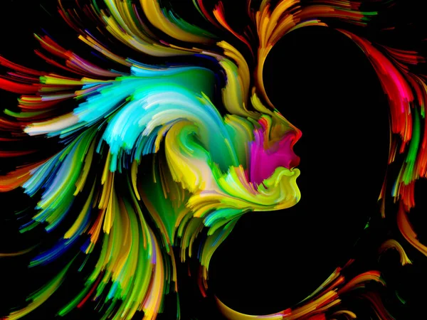 Face Paint Series Backdrop Colorful Human Portrait Subject Art Imagination — Stock Photo, Image