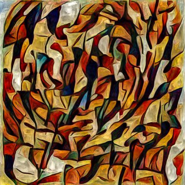 Sanat, yaratıcılık ve tasarım konularında soyut resim tarzında yapılmış tuval üzerindeki desenler.