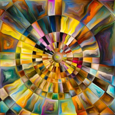 Radiant Circle serisi. Enerji, maneviyat ve sanat konularında parlak ve renkli radyal tasarım
