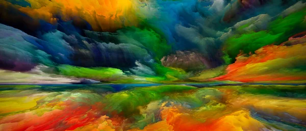 光之云 逃离现实 由超现实日落 色彩和纹理构成的设计 作为风景画 想象力 创造力和艺术的隐喻 — 图库照片