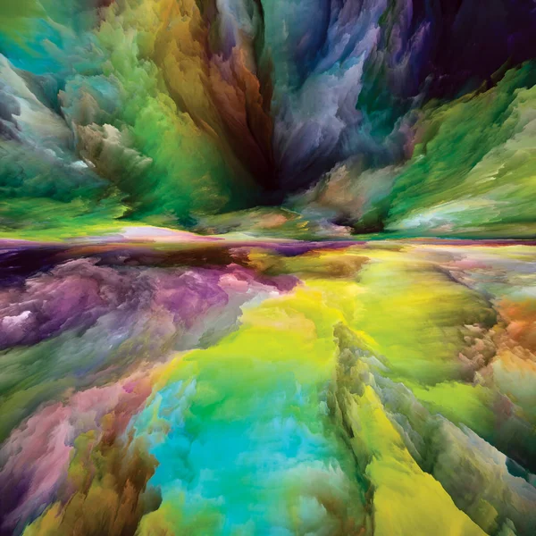 Rainbow Land Landscapes Mind Series Arrangement Bright Paint Motion Gradients — Stock Photo, Image