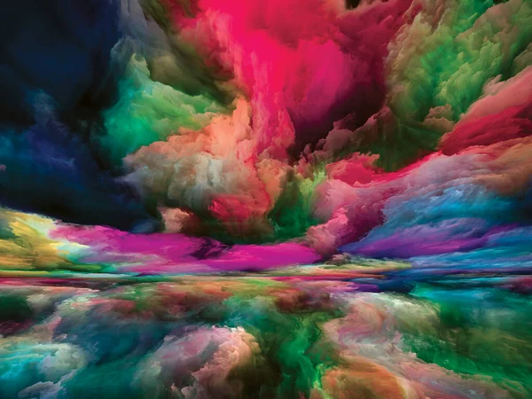 Lutande Landskap Color Dreams Serien Konstnärlig Abstraktion Bestående Färg Texturer — Stockfoto