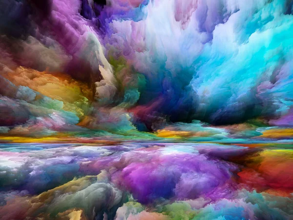 Paesaggio Interno Serie Color Dreams Sfondo Composto Vernice Texture Nuvole — Foto Stock