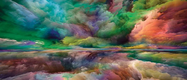 スペクトルの風景 色夢シリーズ 内側の世界のプロジェクトのための塗料 テクスチャやグラデーション雲で作られた芸術的背景 想像力 芸術とデザイン — ストック写真