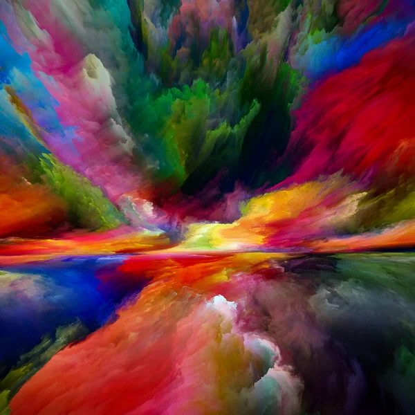 Paisaje Multicolor Serie Sueños Color Composición Pintura Texturas Nubes Gradiente — Foto de Stock