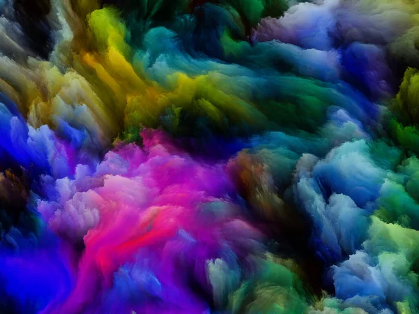 彩色漩涡系列 水彩画在画布上的五彩缤纷的运动构成的设计 作为生命 创造力和艺术的隐喻 — 图库照片