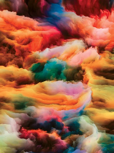 Color Swirl Series Creative Arrangement Colorful Motion Liquid Paint Canvas — Stock Photo, Image
