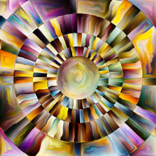 Radiant Circle Series Colorful Abstract Radial Design Subject Energy Spirituality — Stock Photo, Image