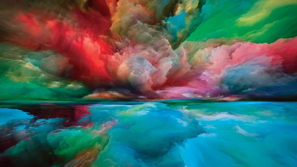 景観魔法 色夢シリーズ 内側の世界 想像力 芸術とデザインの対象のための塗料 テクスチャとグラデーション雲の構成 — ストック写真