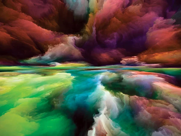 Gökkuşağı Manzarası Color Dreams Serisi Boya Doku Gradyan Bulutların Soyut — Stok fotoğraf