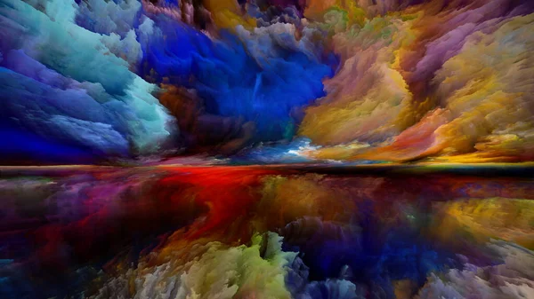 スペクトル雲 現実逃避シリーズ 風景画 想像力 創造性 芸術をテーマにしたシュールな夕日の日の出の色とテクスチャの背景デザイン — ストック写真