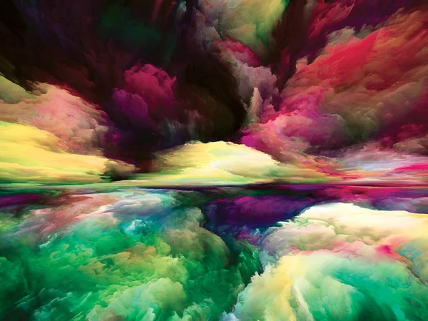 光谱的土地 彩色梦系列 与内心世界 想象力 艺术和设计相关的绘画 纹理和渐变云的背景设计 — 图库照片