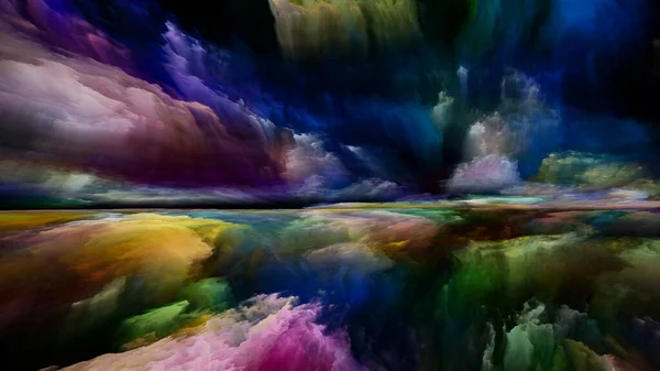 景観魔法 色夢シリーズ 内側の世界 想像力 芸術とデザインに関連する塗料 テクスチャやグラデーション雲の背景 — ストック写真