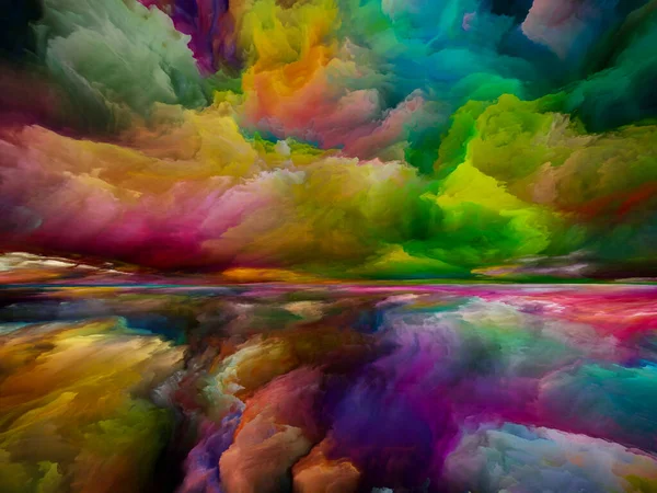 컬러드림 시리즈 디자인에 사용하기 페인트 구름으로 구성된 예술적 — 스톡 사진