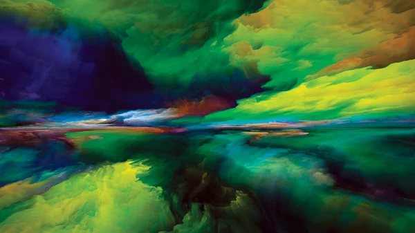 Regenboog Landschap Kleur Dromen Serie Samenstelling Van Verf Texturen Gradiëntwolken — Stockfoto